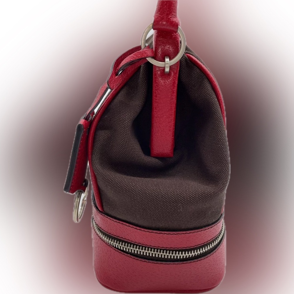 Prada Doctor’s Bag Red & Brown Canvas and Leather EUC with Documents - Picture 11 of 15